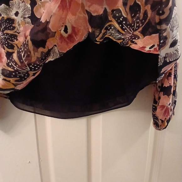 Rebecca Taylor NWOT Feminine Peasant Boho Floral W/ Neck Ruffle Blouse Size 4 - Picture 12 of 16